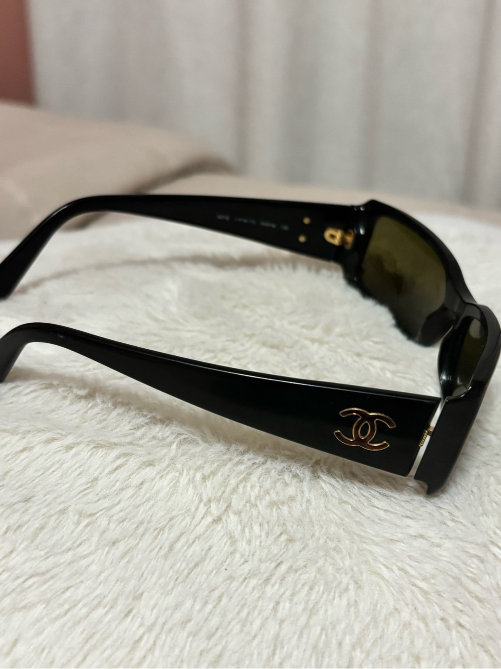 Chanel Vintage 5078 c 818/73 Tortois Black frame green lens Rectangular sungl - Picture 2 of 7